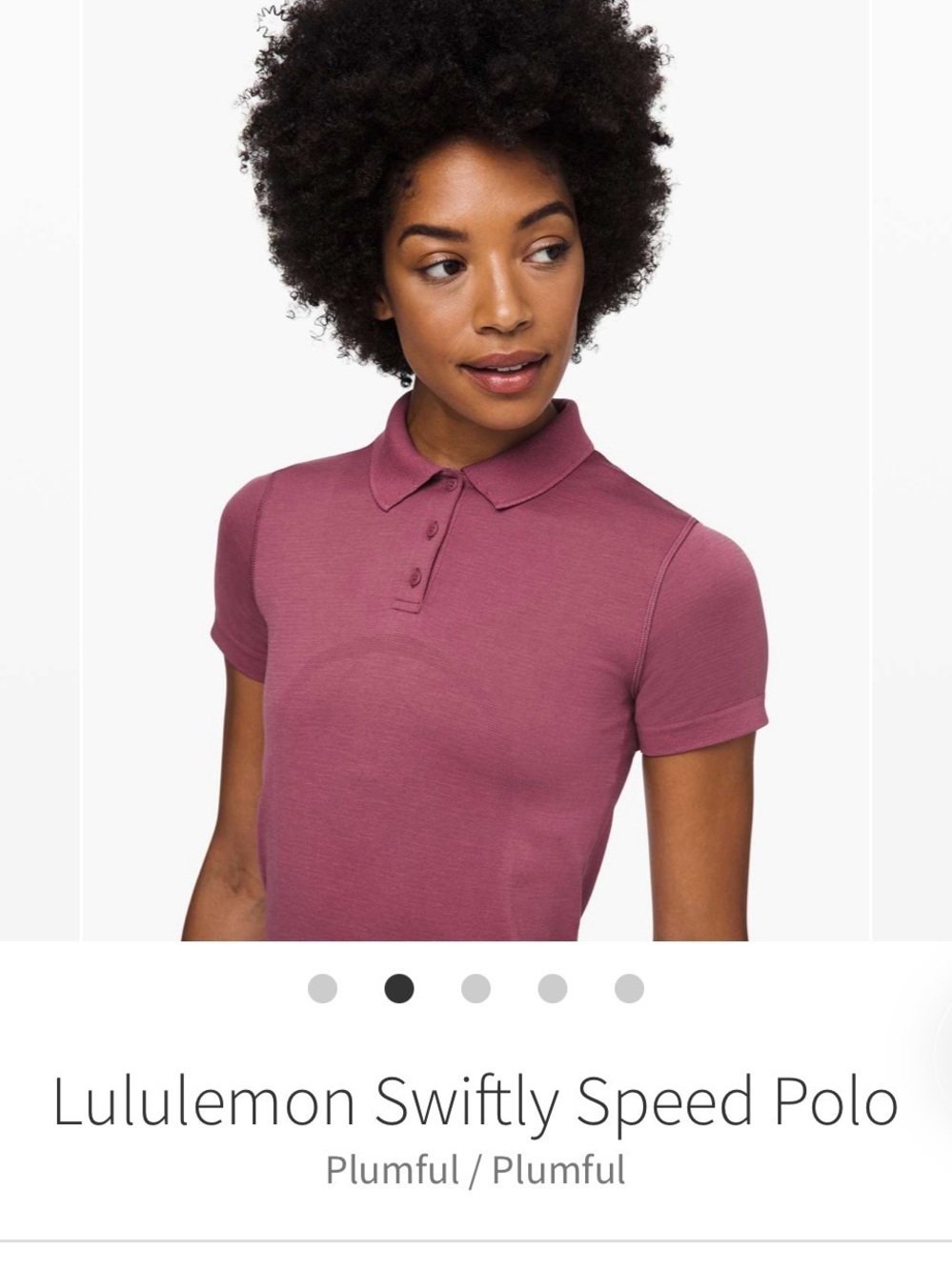 lululemon Swiftly Short Sleeve Polo in Plumful Sz 8